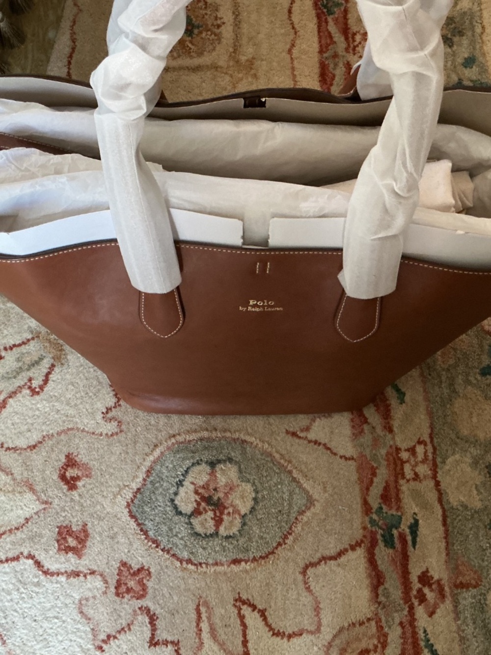 Polo Ralph Lauren Bellport large leather tote, NWT - Picture 2 of 8
